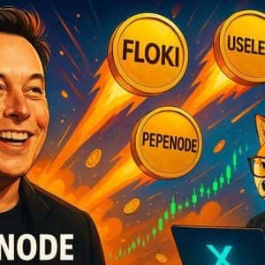 FlOKI & USELESS Soar as Elon Musk Hypes Meme Coins: PEPENODE Presale Explodes