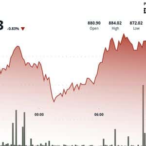 BNB Price Rise to $884 Short-Lived as Market Sell-Off Cuts Gains