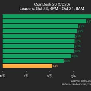 CoinDesk 20 Performance Update: Bitcoin Cash (BCH) Gains 4%, Leading Index Higher