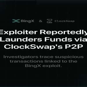 BingX Exploiter Reportedly Launders Funds via ClockSwap's P2P