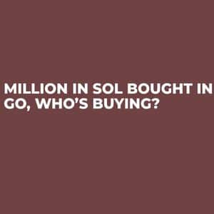$218 Million in SOL Bought in One Go, Who’s Buying?