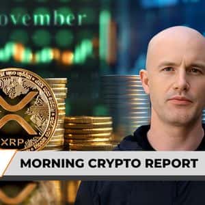 Morning Crypto Report: XRP to Rocket 81% in November? Coinbase CEO Teases 'Big Month', Bitcoin Is Bearish at $110,000 Warns Top Trader